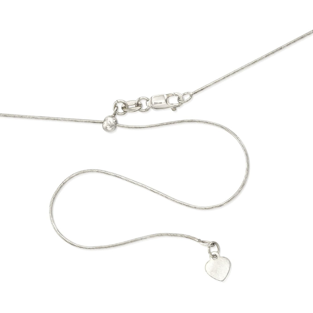 Ross-Simons 0.8mm 14kt White Gold Adjustable Snake-Chain Necklace