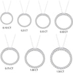 Dazzlingrock Collection Round White Natural Diamond Women Circle Pendant With Gold Chain, 10K Real Solid Gold