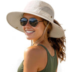 FURTALK Womens Sun Hat with Ponytail Hole Beach Hiking Summer Wide Brim UPF 80+ Outdoor Protection Foldable Bucket Hat
