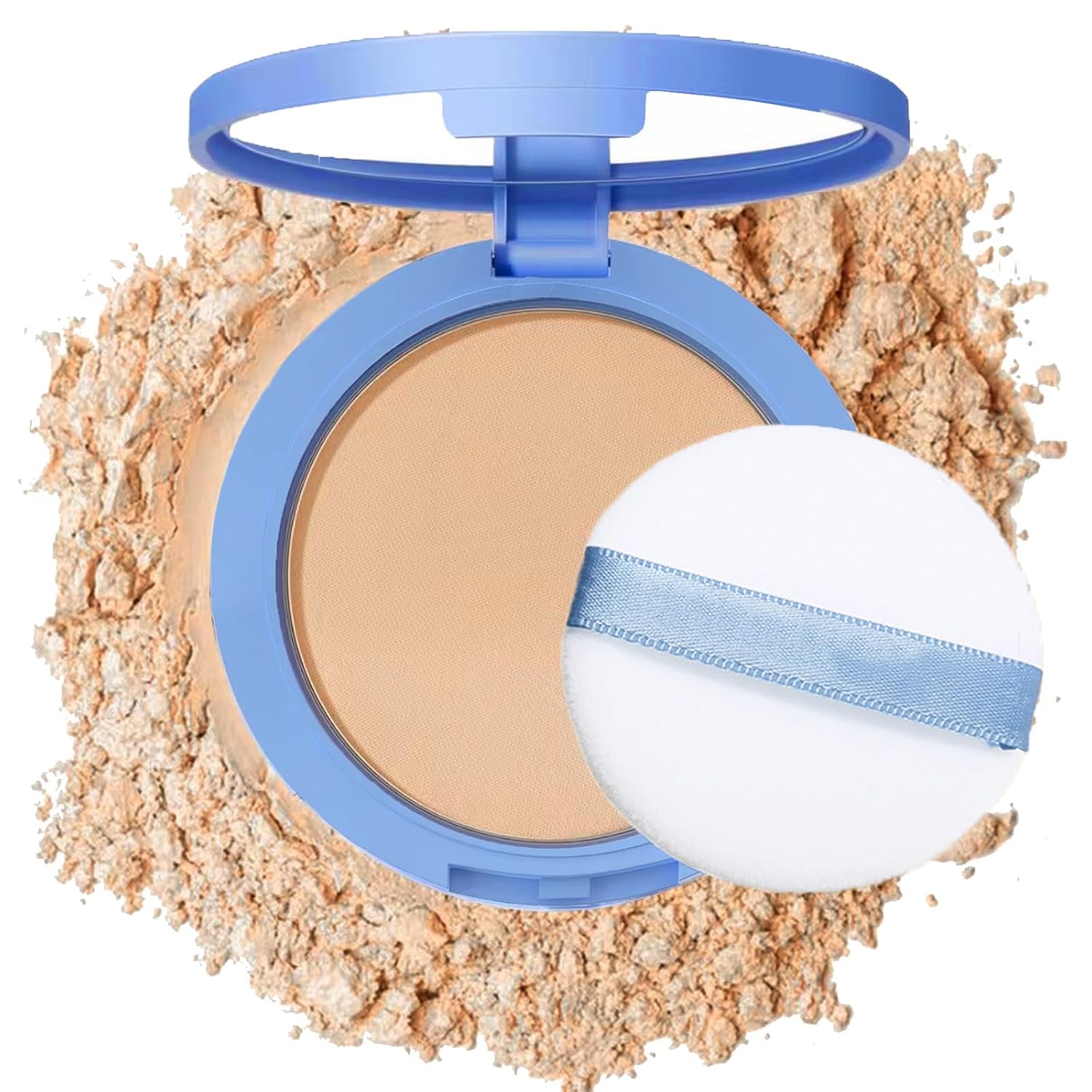 Oil Control Face Pressed Powder,Matte Smooth Flawless Setting Powder Makeup,Waterproof Long Lasting Finishing Powder,Cruelty Free Lightweight Face Cosmetics,0.35Oz (#2-Natural Beige)