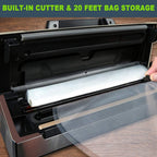 Potane Precision Vacuum Machine,Pro Food Sealer With Built-In Cutter And Bag Storage(Up To 20 Feet Length), Both Auto Manual Options,2 Modes,Includes 2 Bag Rolls 11”X16’ And 8”X16’,Compact Design