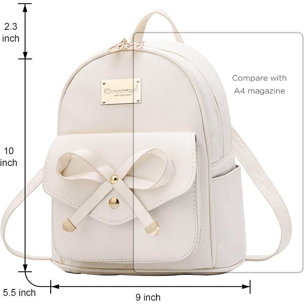 Girls Bowknot Cute Leather Backpack Mini Backpack Purse For Women