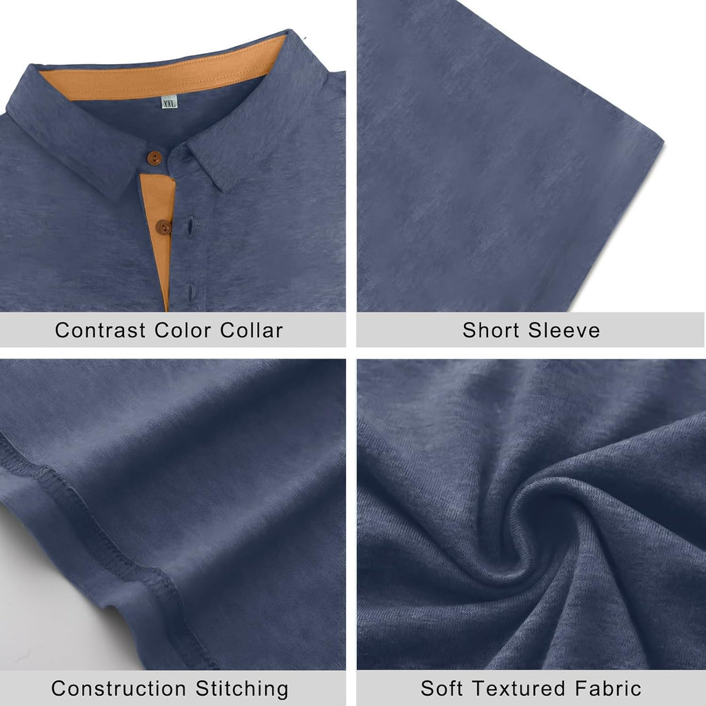 Mens Polo Shirts Short Sleeve Casual Cotton Golf Shirts Performance Polo Shirts For Men