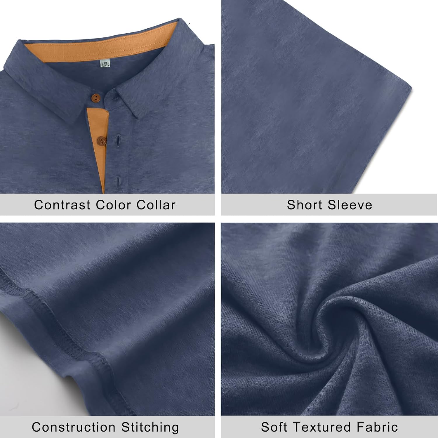 Mens Polo Shirts Short Sleeve Casual Cotton Golf Shirts Performance Polo Shirts For Men