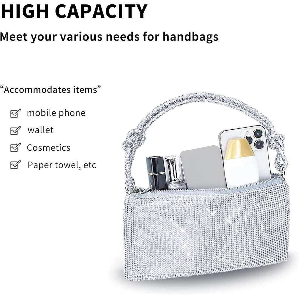Women Gold Clutch, Rhinestone Gold Purse Wedding,Evening Clutch Purses For Women 10.2"×0.4"×6.69"
