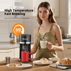 Horavie Small Single Serve Coffee Maker for K Cup and Grounds, Fast Brew One Cup Coffee Machine with One Button, 6 to 12 oz. Brew Sizes, Perfect for Home and Travel, Black