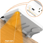Hiree Bedside Shelf For Dorm Bunk Bed With Usb Charging Port And 2 Ac Outlets, Bedside Caddy, Bunk Bed Extender, Attachable Bedside Table, College Dorm Essential Clip On Bedside Tray, Plus Size, White