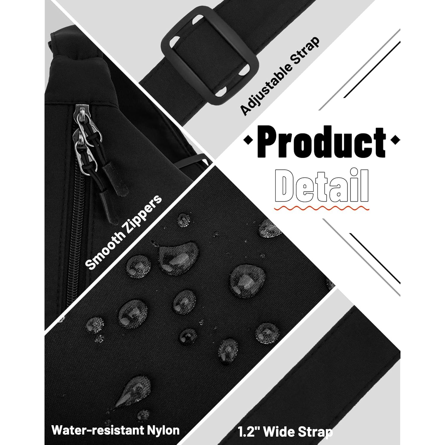Crossbody Sling Bag for Women Men Trendy, Crescent Bag with Adjustable Strap, 2 Zippers Lightweight