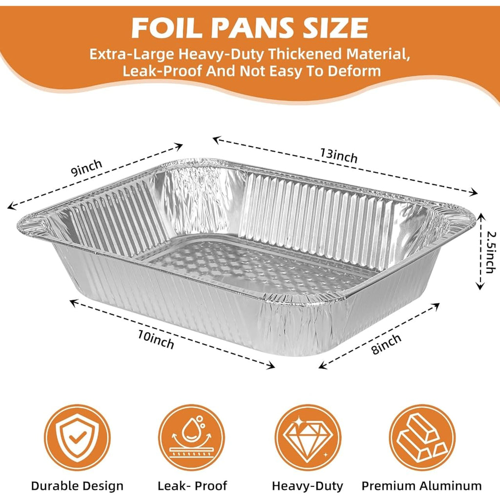 Findful Aluminum Pans 9x13 (30 Pack) – Foil Pans, Aluminum Trays for Cooking, Baking, Storing & Prepping Food – Tin Foil Pan, Disposable Baking Pan – Heavy-Duty, Leak-Proof & Oven-Safe