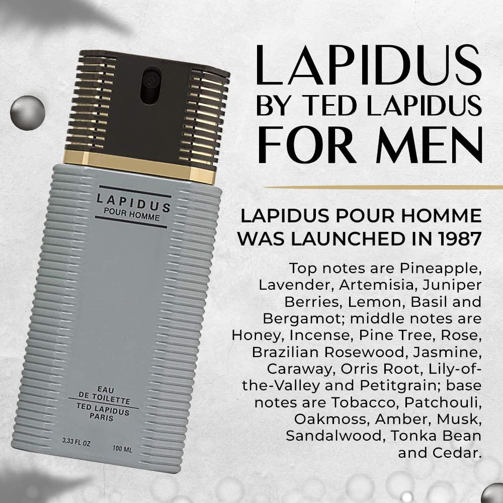 Lapidus By Ted Lapidus For Men. Eau De Toilette Spray 3.3 Ounces (Pack of 3)