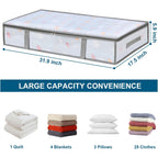 2 Pack Under Bed Storage Containers Bins, Humid-Proof Plastic Underbed Storage Bins, Clothes Storage And Organization Bags, Under The Bed Blanket Storage With Handles For Clothes, Bedroom