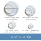 Stasher Premium Reusable Silicone Stretch Lids, Clear, 4Pk Of 9”, 6.5”, 4.5”, And 2.5” Lids, Airtight Seal, Food Container Covers, Bpa Free, Leak-Free, Dishwasher Safe, Microwave Safe, Eco-Friendly