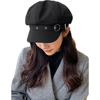 Women Beret Newsboy Hats Classic Autumn Spring Winter Cap Black