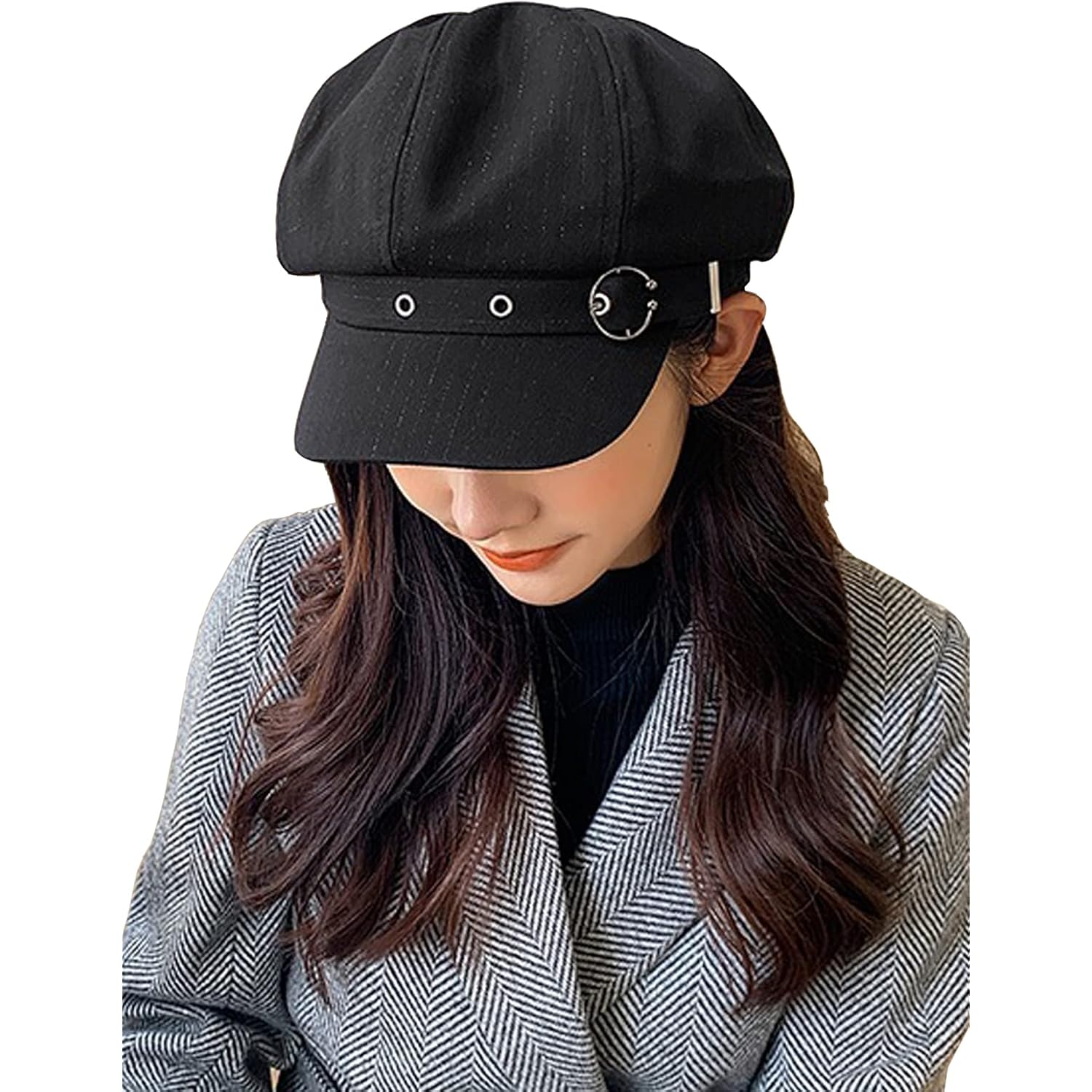 Women Beret Newsboy Hats Classic Autumn Spring Winter Cap Black