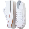 Fracora Womens White Black Canvas Sneakers Low Top Canvas Shoes For Women Tennis Shoes
