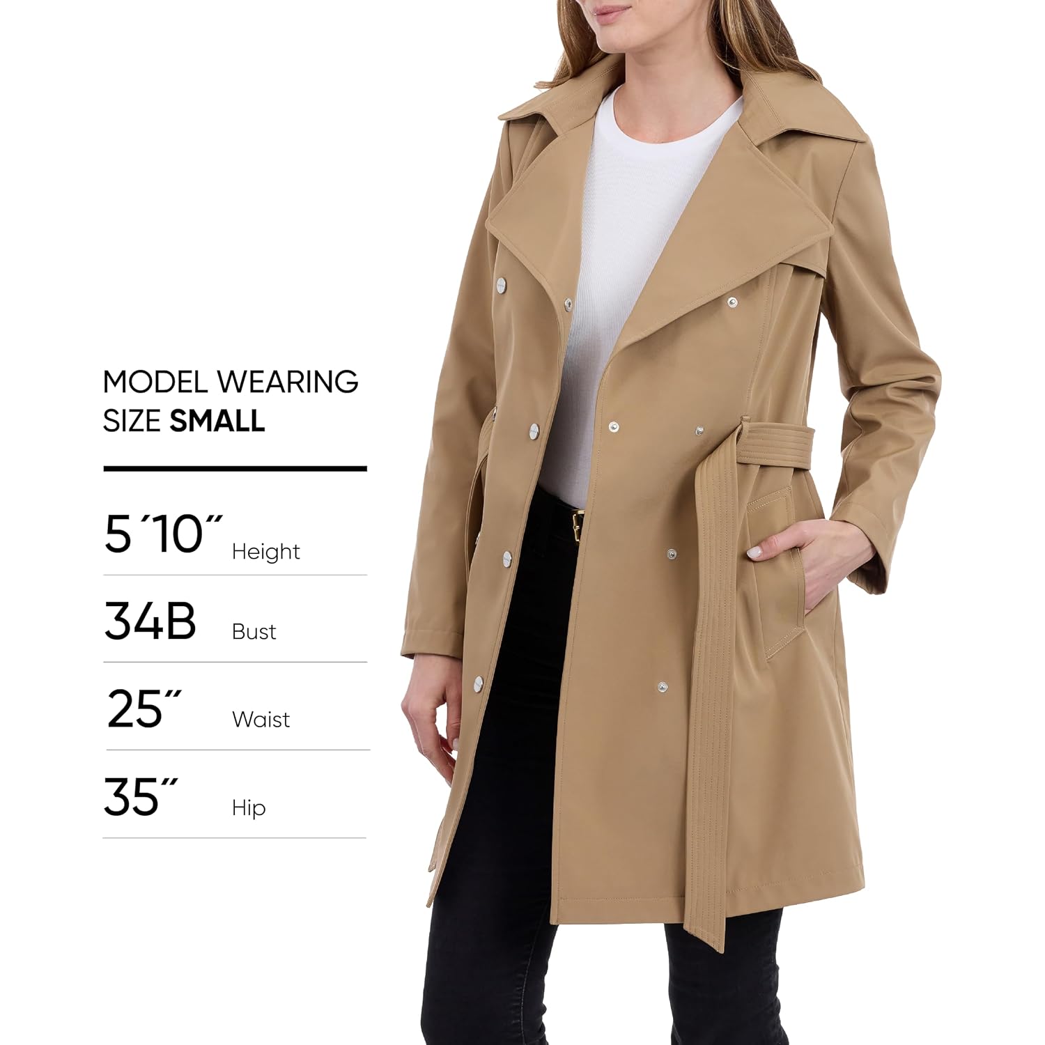 Calvin Klein Women'S Trench Coat, Double Breasted With Detachable Hood And Belt