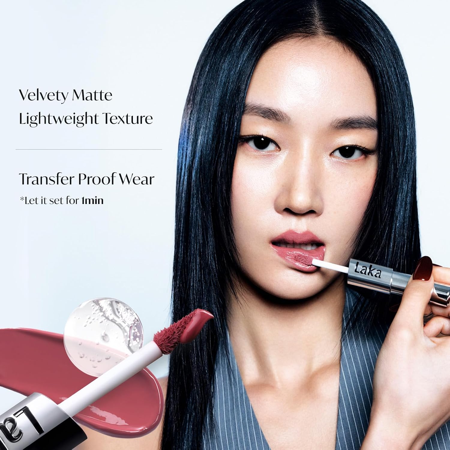 Laka Perfect Twin Lip - Dual-Ended Matte Liquid Lipstick & Clear Gloss | Transfer Proof Color | High Pigmented Lightweight Non-Sticky | Korean Makeup | #908 In Caffeine (Warm Taupe Brown), 0.31Oz