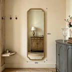 Full Length Mirror Wall Mounted 65"X22", Rustic Wooden Frame Floor Mirror, Large Full Body Mirror For Bedroom, Leaning Or Hanging Against Wall, Natural
