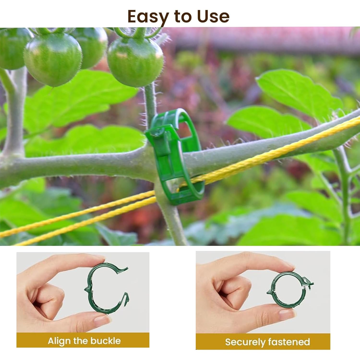 Plant Support Clips, 100 Pcs Tomato Clips, Plastic Trellis Clips, Grape Vine Tomato Vine Vegetables Plants Garden Support Clips To Grow Upright Makes Plants Healthier