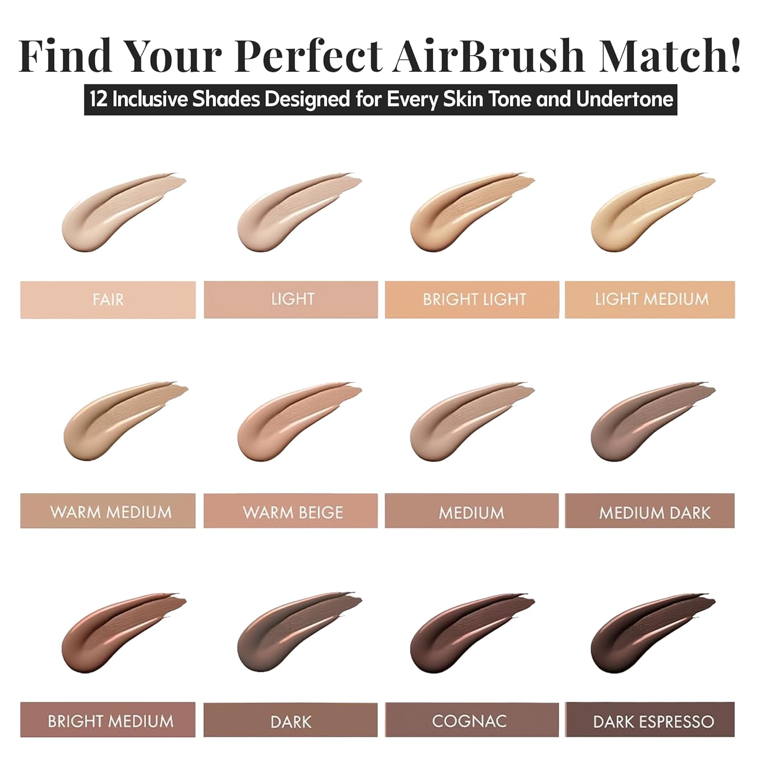 Jerome Alexander MagicMinerals AirBrush Foundation – 2 Piece Set with Airbrush Foundation and Kabuki Brush - Spray Makeup with Anti-aging Ingredients for Smooth Radiant Skin - Medium Dark