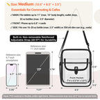 SPODEARS Clear Crossbody Bag for Stadium, Concert, Festival & More - Adjustable Shoulder Strap & Bottle Holder