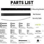 No Stud TV Wall Mount, Drywall Studless TV Hanger No Damage, No Drill, Non Screws, Dry Wall Flat Screen TVs Easy Install Bar Bracket fits VESA 12-55 inch TVs up to 99 lbs, Include Hardware Levels