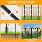 Ahrlhr 6 Pack String Light Poles, Outdoor String Light Pole 10 Ft Forked Metal Light Pole With Adjustable Outdoor Light Stand, Deck, Backyard, Garden, Wedding, Rustproof And Sturdy With Hooks.