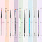Nail Art Brushes 9PCS Nail Brush Set with Liner Brush and Dotting Pens for Home and Professional Salon Use