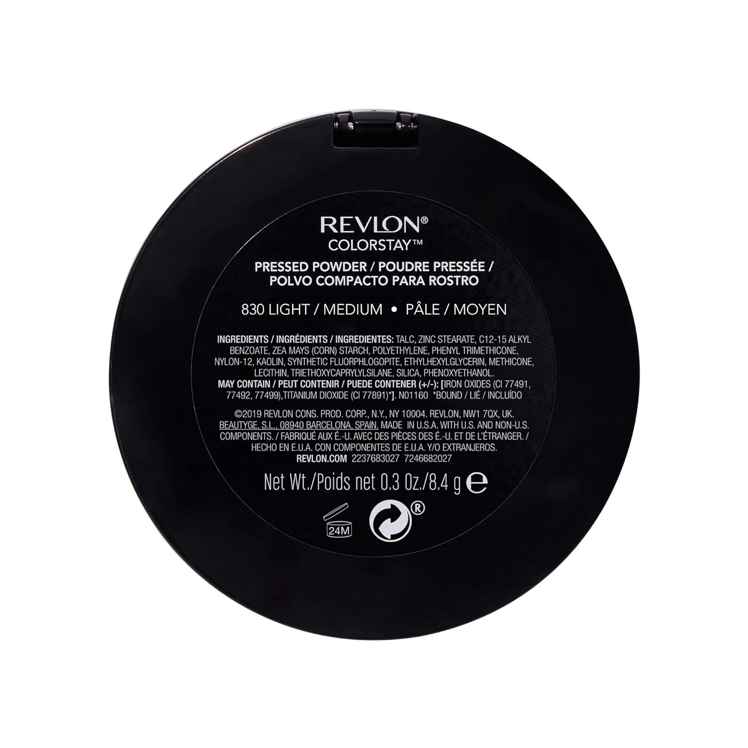 Revlon ColorStay Pressed Powder Face Makeup, Longwearing, Fragrance-Free, Noncomedogenic, 830 Light Medium, 0.3 oz