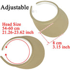 Sun Visor Hats Women Wide Brim Adjustable Clip On Visors Beach Men Hat