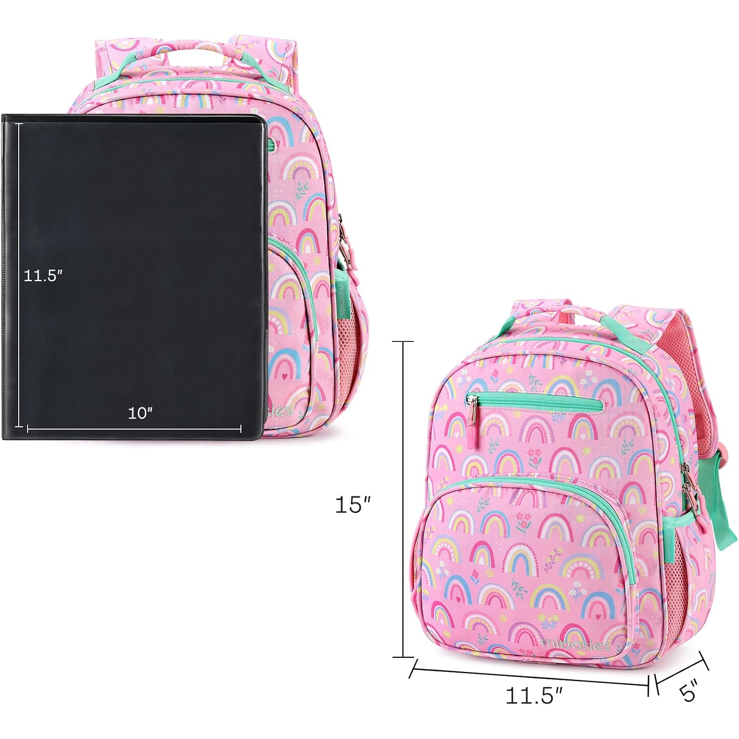 Girls Backpack 5-8: Lightweight Kids Backpacks For Girls - Girl Bookbag For Elementary School - Rainbow Pink