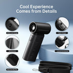 Jisulife Portable Handheld Fan Life9, Turbo Airflow, Up To 18H Runtime | 5 Speeds, 5000Mah, Mini Pocket Design, Personal Fan For Travel, Concerts, Makeup, Trendy Gifts For Women Men -Black