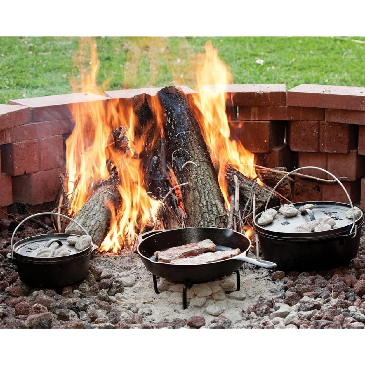Lodge Seasoned Cast Iron Skillet 12 Inches - Quality Frying Pan for the Stove, Oven, Grill & Campfire - Includes Silicone Hot Handle Holder - Non-Toxic, Nonstick & Long-Lasting