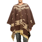 Clint Eastwood, Alpaca Wool Poncho: Western Style, Unique And Handmade In Ecuador. Thick, Warm And Soft Wool Poncho