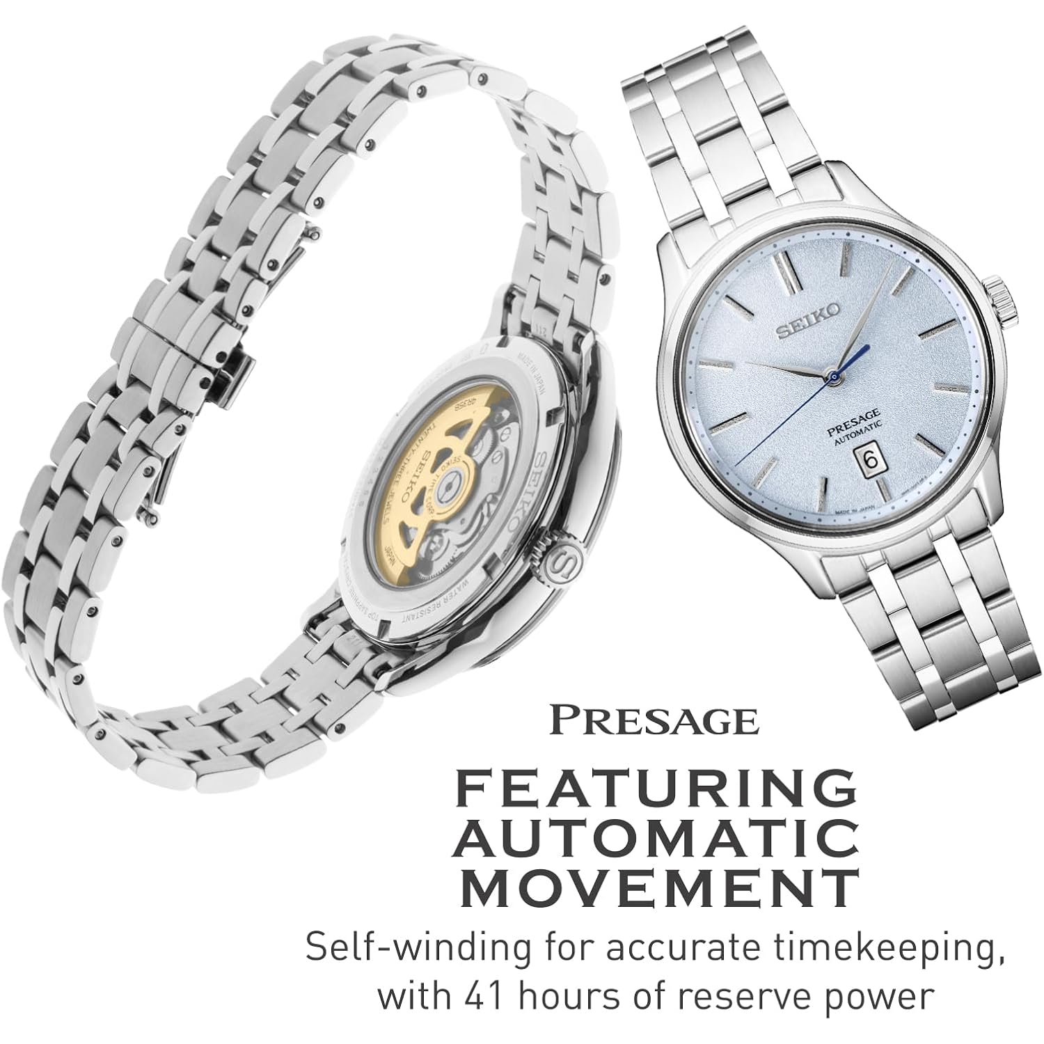 Seiko Srp53- Presage Collection - Patterned Stone Blue Dial - Stainless Steel Wrist Band, Sapphire Crystal Display - Water-Resistant 30M