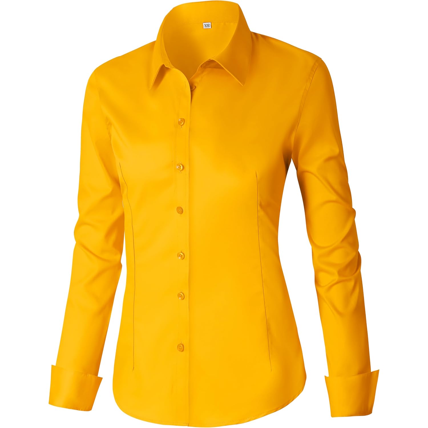 Cunlin Womens Cotton Button Down Shirts For Women Fitted Long Sleeve Formal Dress Shirt Work Blouses Tops