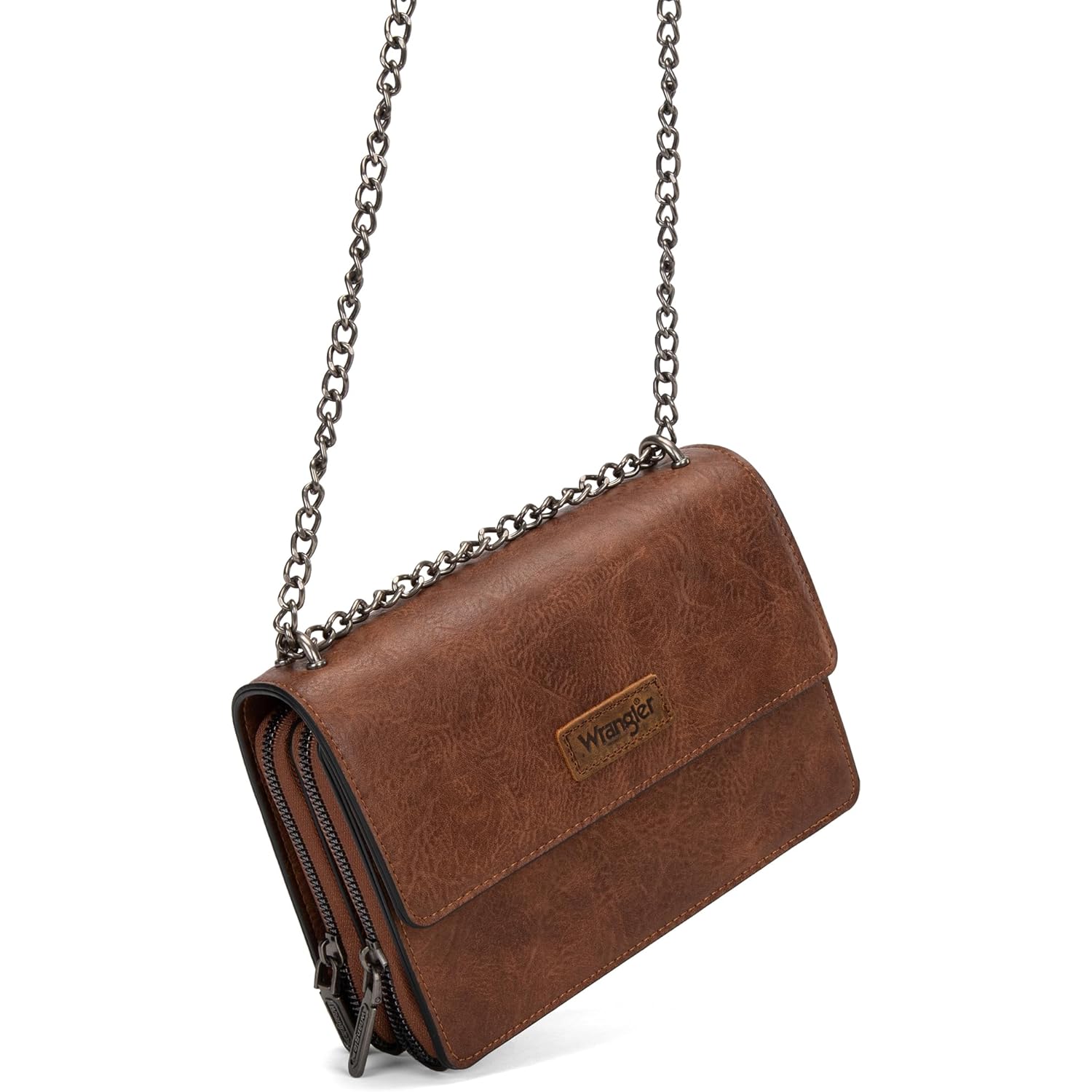Wrangler Flap Crossbody Purse for Women Shoulder Bag Vintage Wallets with Chain Strap