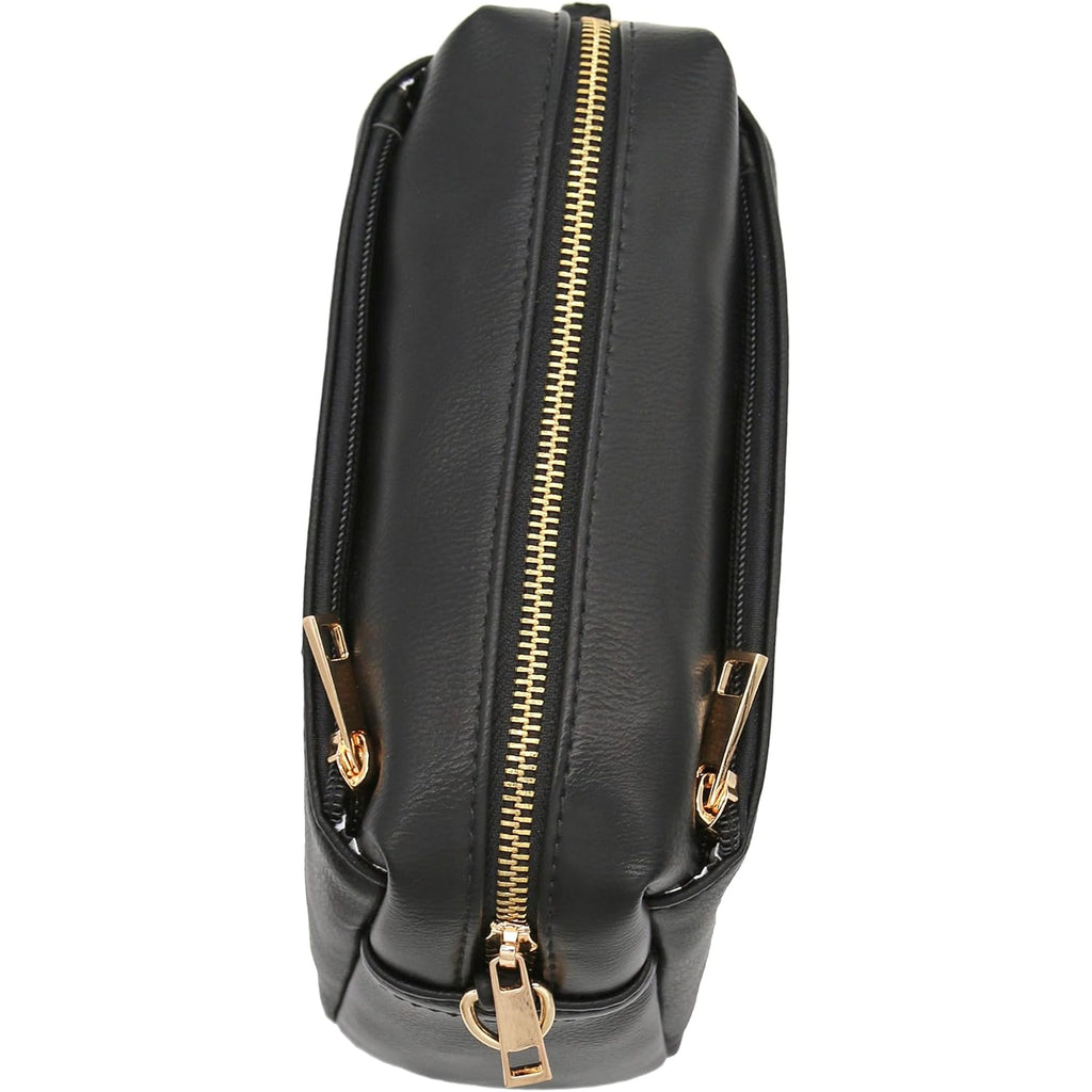 Triple Zip Small Crossbody Bag
