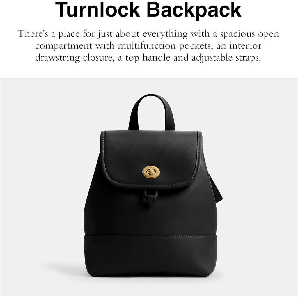 Coach Women'S Turnlock Backpack Black One Size