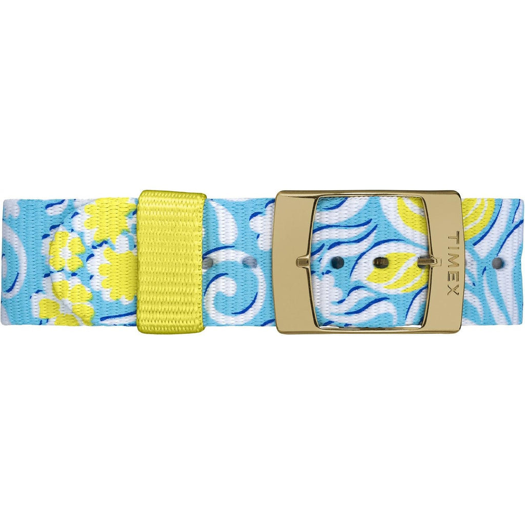 Timex Women's 'Weekender Preppy Floral' Quartz Brass and Nylon Casual Watch, Color:Blue (Model: TW2P901009J)