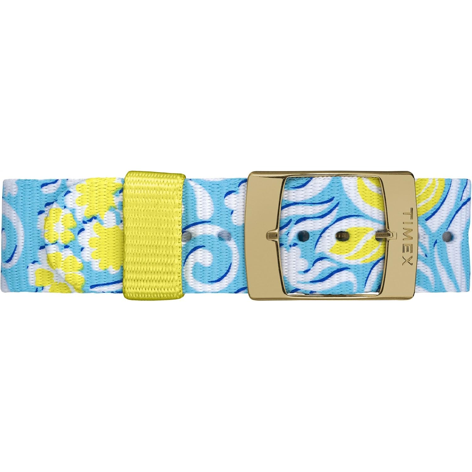 Timex Women's 'Weekender Preppy Floral' Quartz Brass and Nylon Casual Watch, Color:Blue (Model: TW2P901009J)