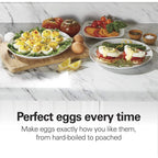 Hamilton Beach 3-In-1 Electric Hard Boiled Egg Cooker | Soft, Medium Or Hard Boiled Eggs | Egg Poacher | Omelet Maker |Vegetable Steamer | Holds 14 Eggs | Black | 25508G