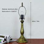 Tiffany Style Metal Table Lamp Base, 18'' Aluminum, Fits 12'' Tiffany Stained Glass Lampshades, E26 Bulb, Push Button