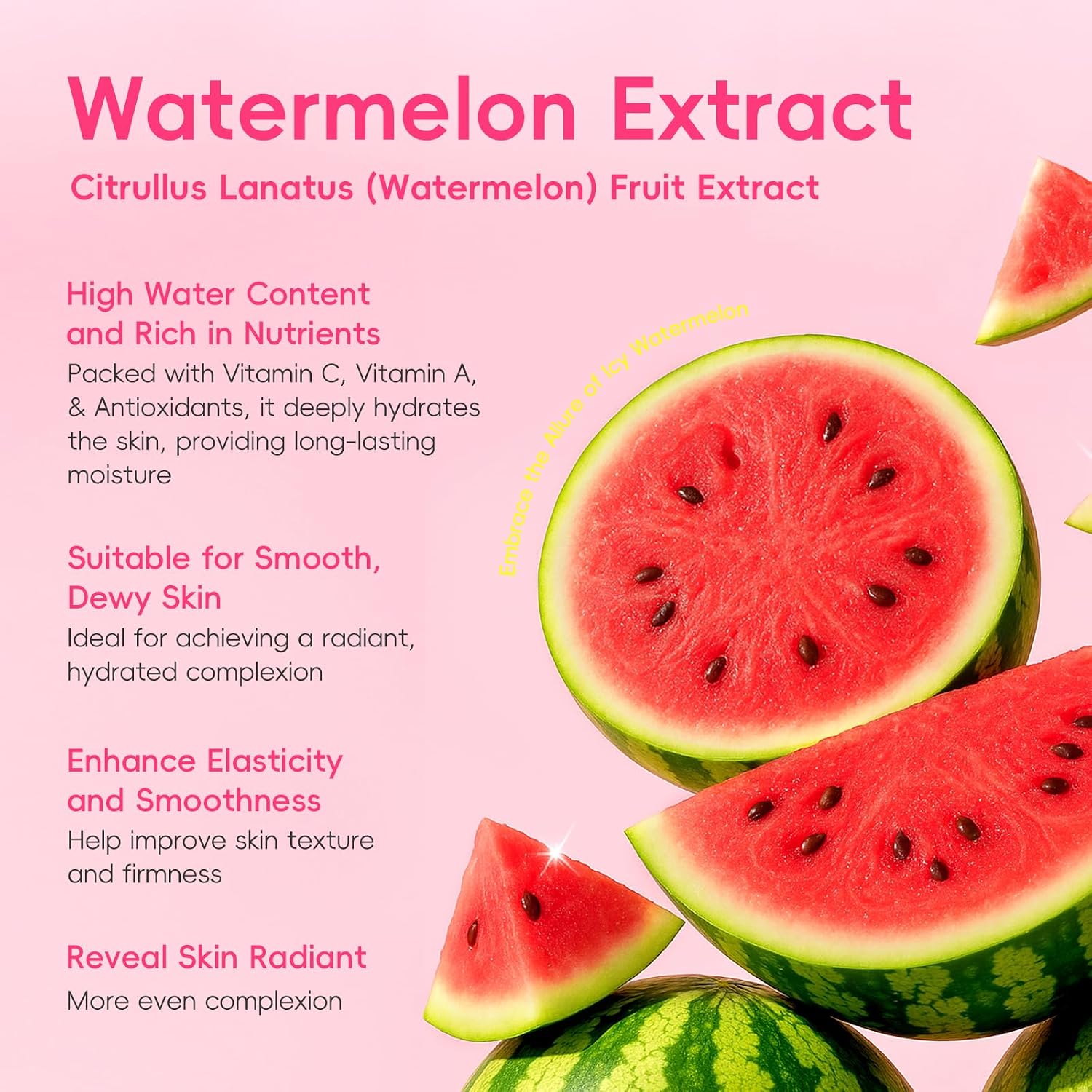 Watermelon Niacinamide Skin Care Set, Skincare For Teens Girls 5 Pcs | Gift Set With Cleanser, Toner, Eye Cream, Moisturizer, Serum, Glow Up Facial Routine For Beginner, For All Skin Types