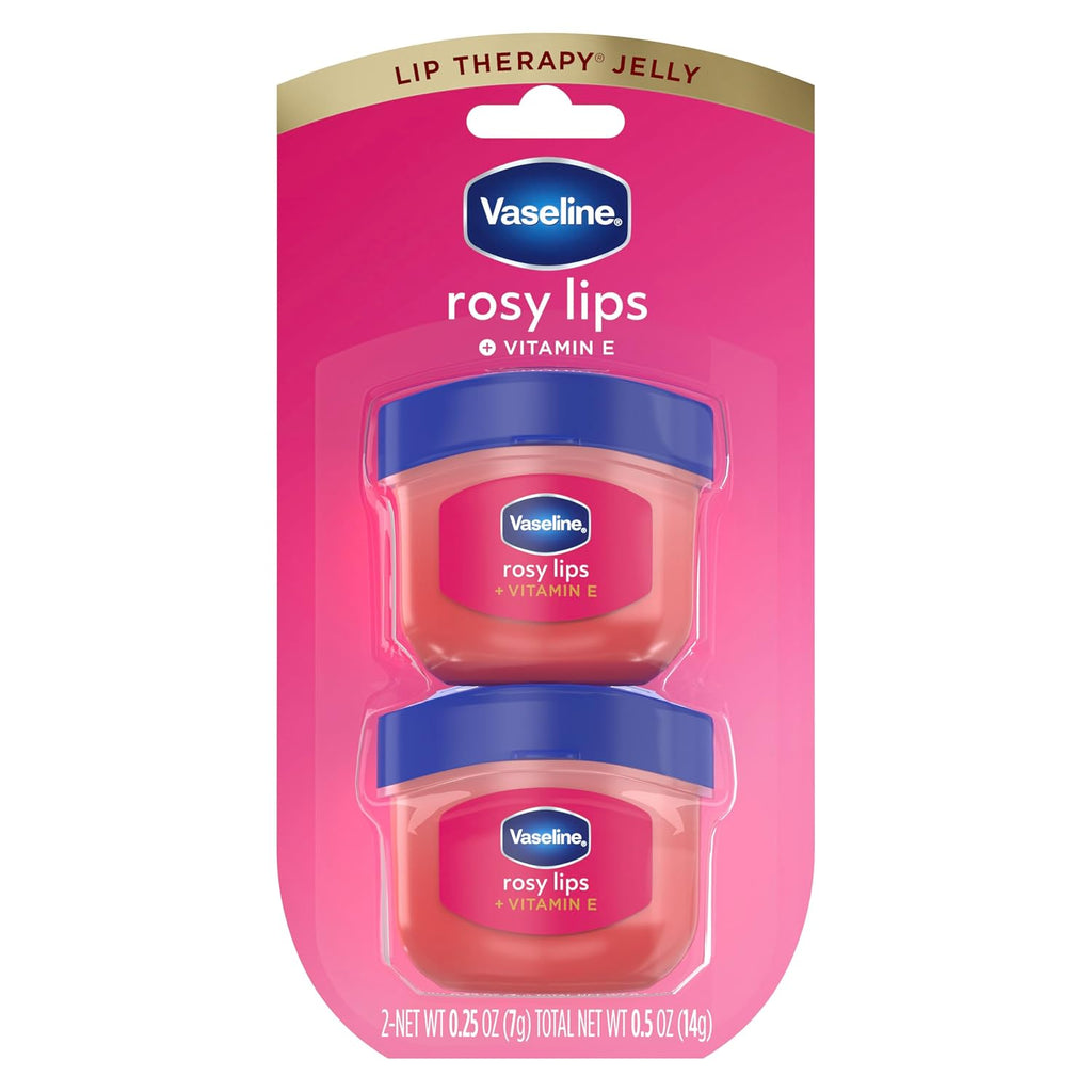 Vaseline Lip Therapy 2 Ct Rosy Lips Mini For Dry, Chapped Lips Moisturizing Tinted Lip Balm 0.5 Oz