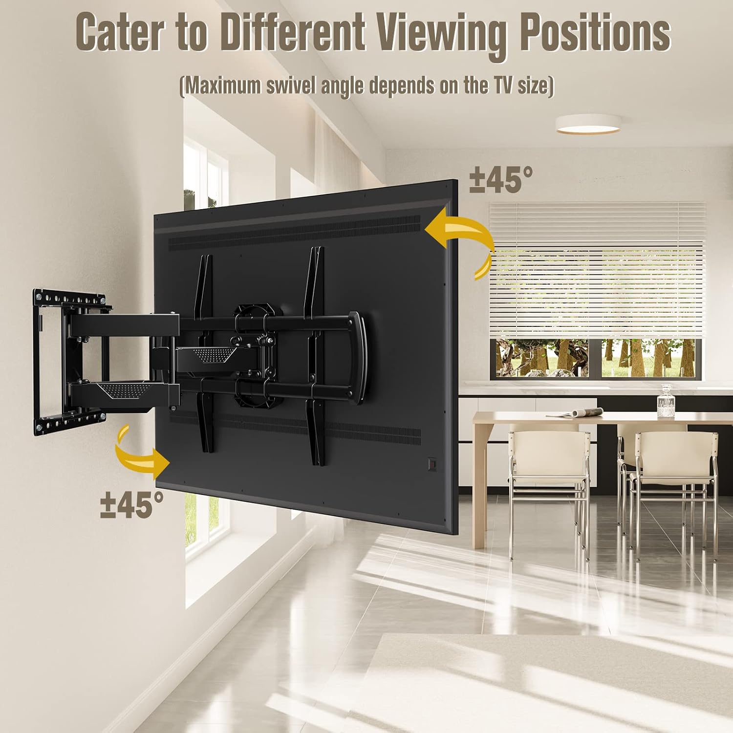 Mounting Dream Tv Wall Mount, Ul Listed Full Motion Mount Bracket For 42-84 Inch Flat Screen Tv, Swivel Articulating Dual Arms, Max Vesa 600X400Mm And 100 Lbs, Fits 16” Stud, Us-Based Customer Service