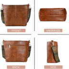Hobo Bags Vegan Leather Crossbody Bag Guitar Strap Shoulder Purses With Zipper Handbags For Women