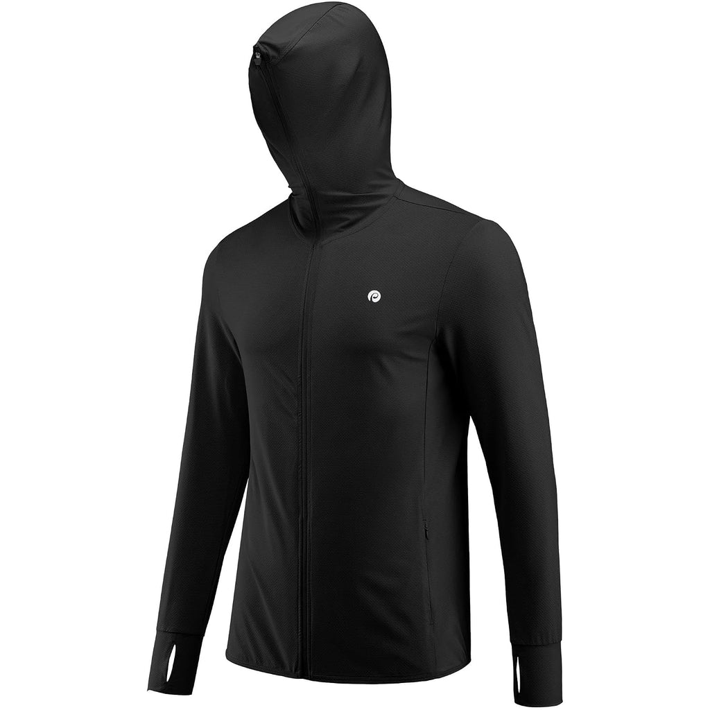 Pinspark Men'S Upf50+ Full Zip Outdoor Hoodies Lightweight Sun Protection Long Sleeve Jacket For Fishing Hiking With Pockets