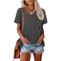 Athmile Womens T Shirts 2026 Short Sleeve V-Neck Shirts Cute Fit Summer Casual Tee Tops S-Xxl