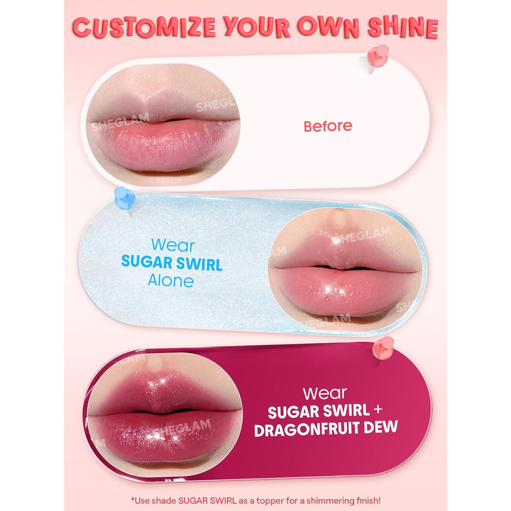 SHEGLAM Hydra Jelly Pocket Lip Jam Hydrating Nourishing Lip Gloss Moisturizing Lip Makeup-Guava Glow